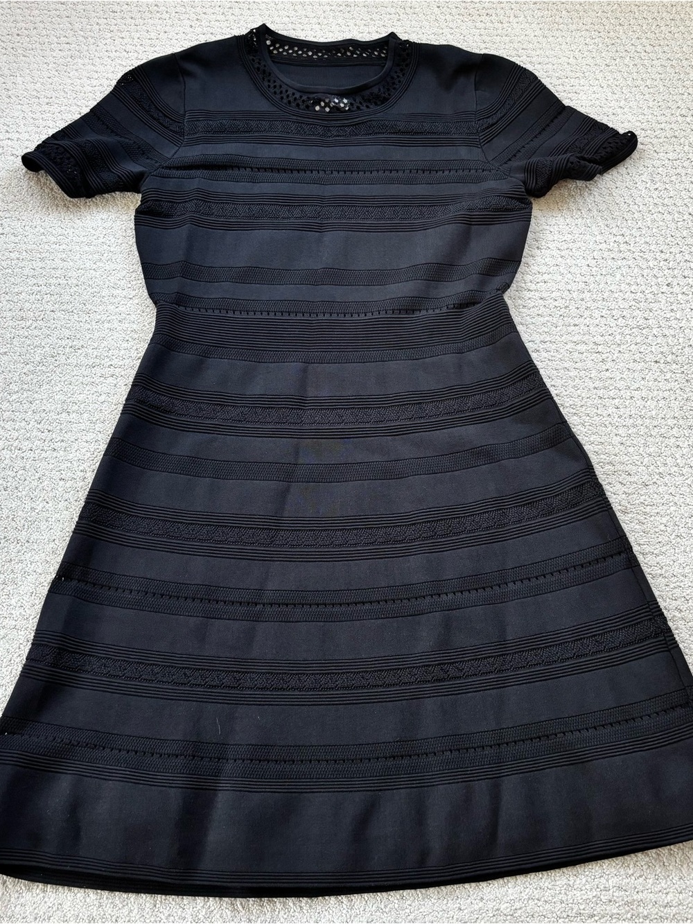 Chelsea 28 Classic Black Short-Sleeve A-Line Dress